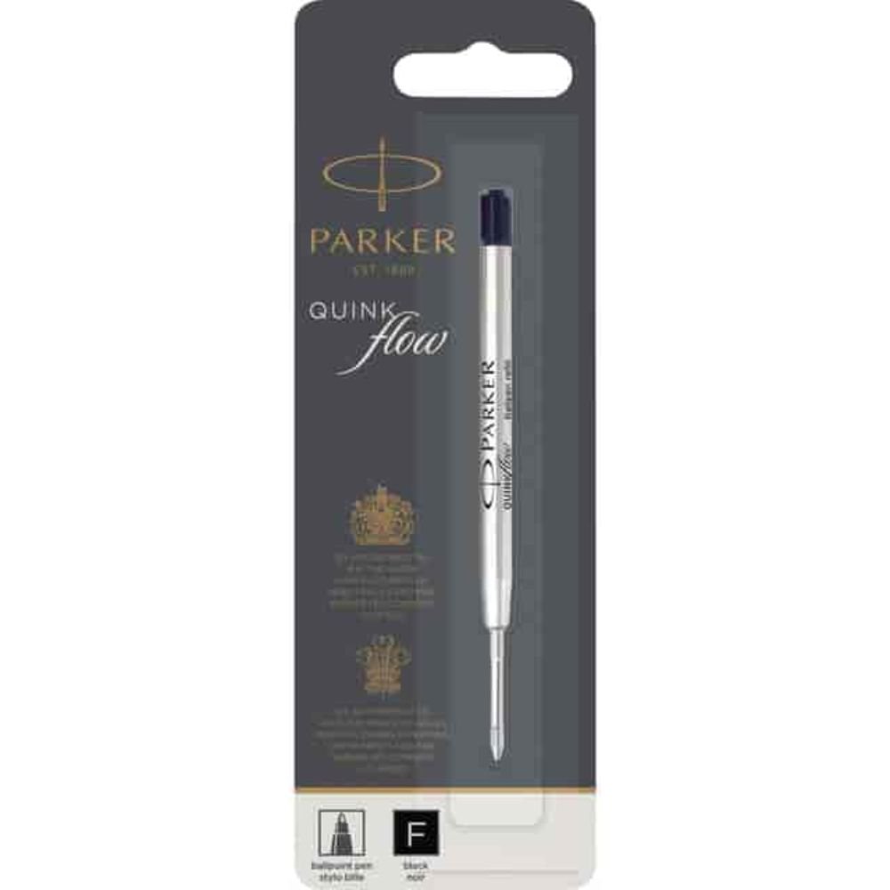 Parker Ballpoint Pen Refill, Fine Point, Black Ink, 1 Each