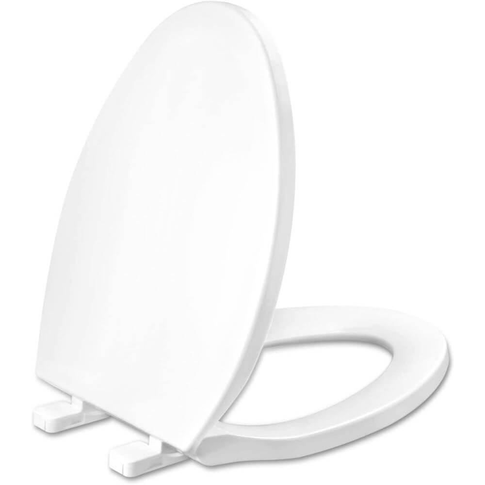 Elongated Toilet Seat Slow Close Hinges Easy Remove White