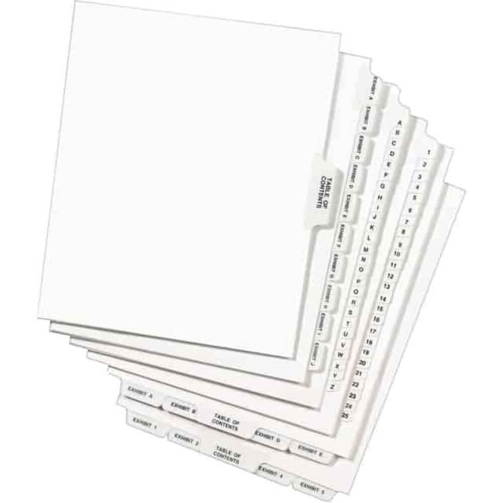 Avery Premium Collated Legal Exhibit Dividers With Table Of Contents Tab - Avery Style, 26 X Divider(s), Printed Tab(s), Digit, 26-50, 26 Tab(s)/Set, 8.5" Divider Width X 11" Divider Length, Letter