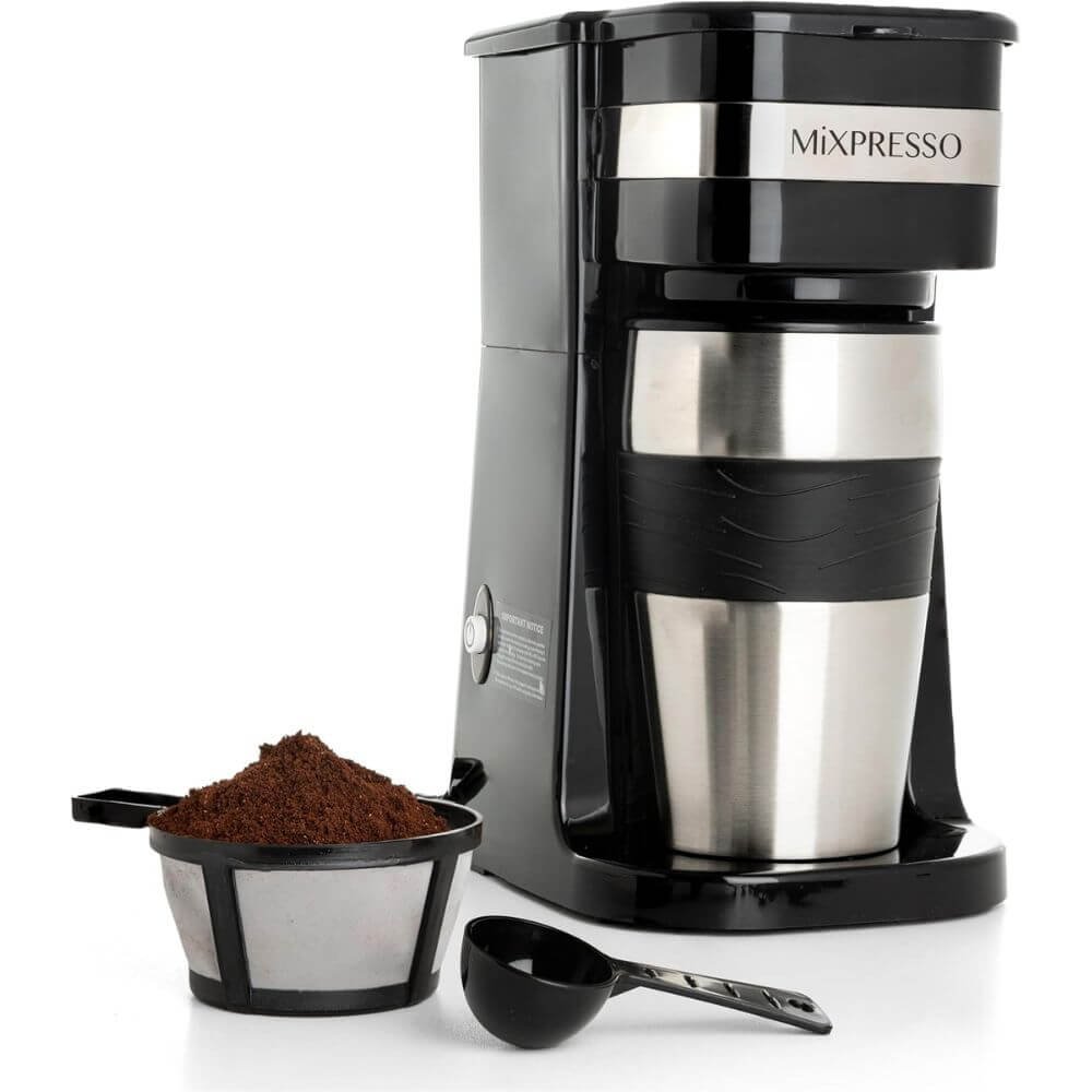 Personal Single Serve Coffee Maker 14 oz Travel Mug Compact