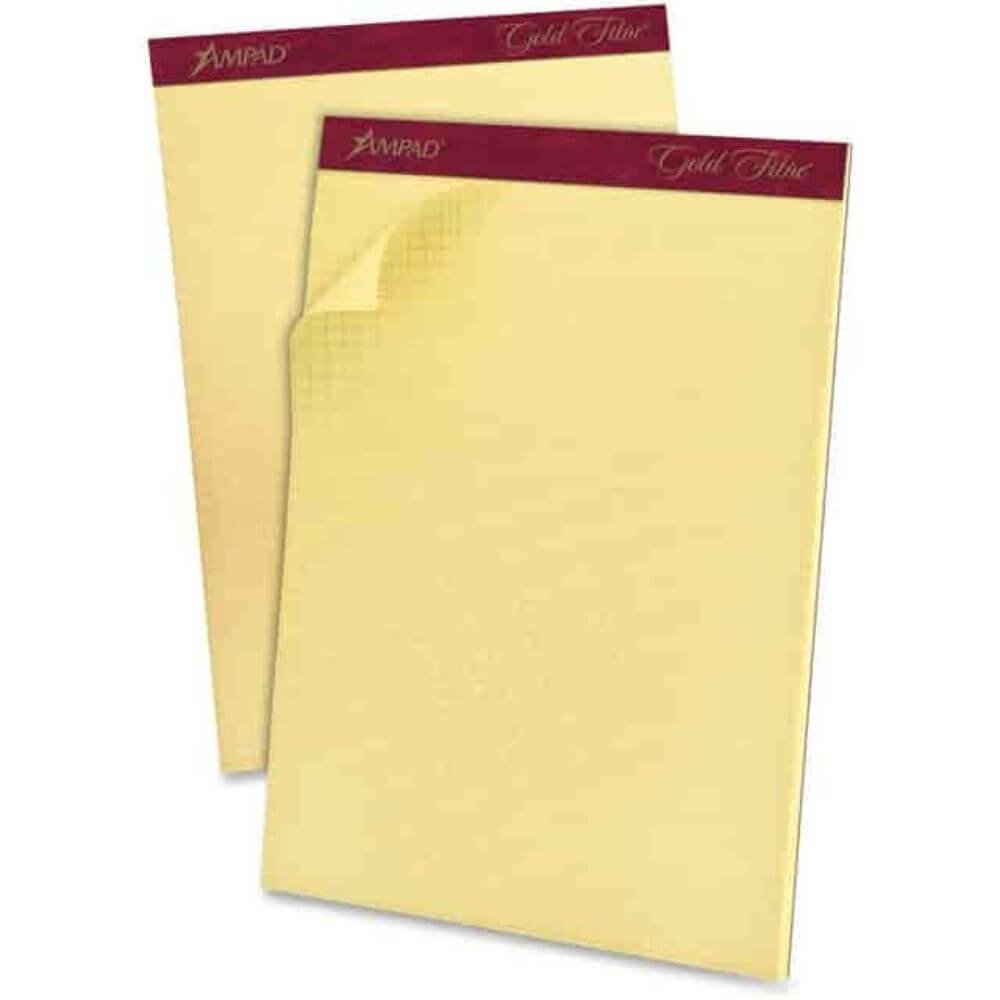 Ampad Gold Fibre Graph Pad, 50 Sheets, Both Side Ruling Surface, 16 Lb Basis Weight, Letter, 8 1/2