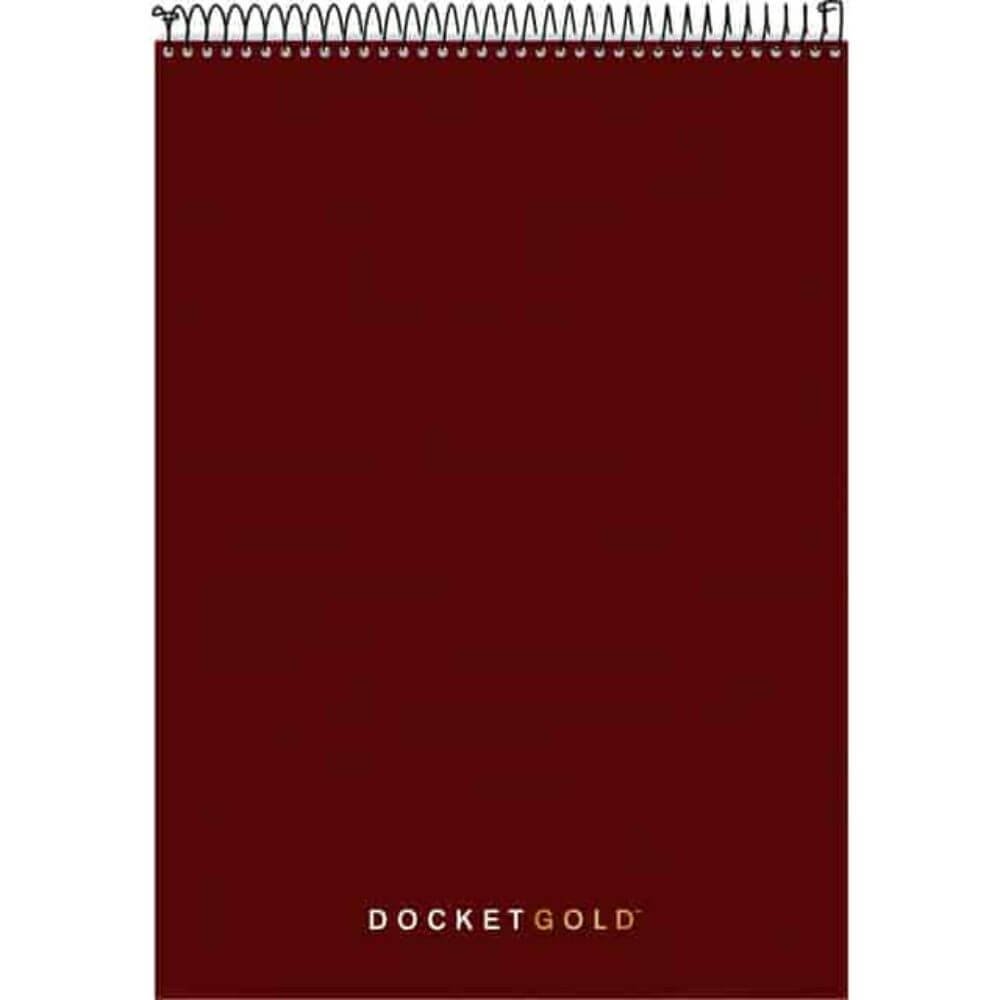 TOPS Docket Heavyweight Wirebound Planner, 70 Sheets, Wire Bound, 20 Lb Basis Weight, 8 1/2" X 11 3/4" Sheet Size, White Paper, Burgundy Chipboard Cover, Perforated, Repositionable, Heavyweight, Hard Cover