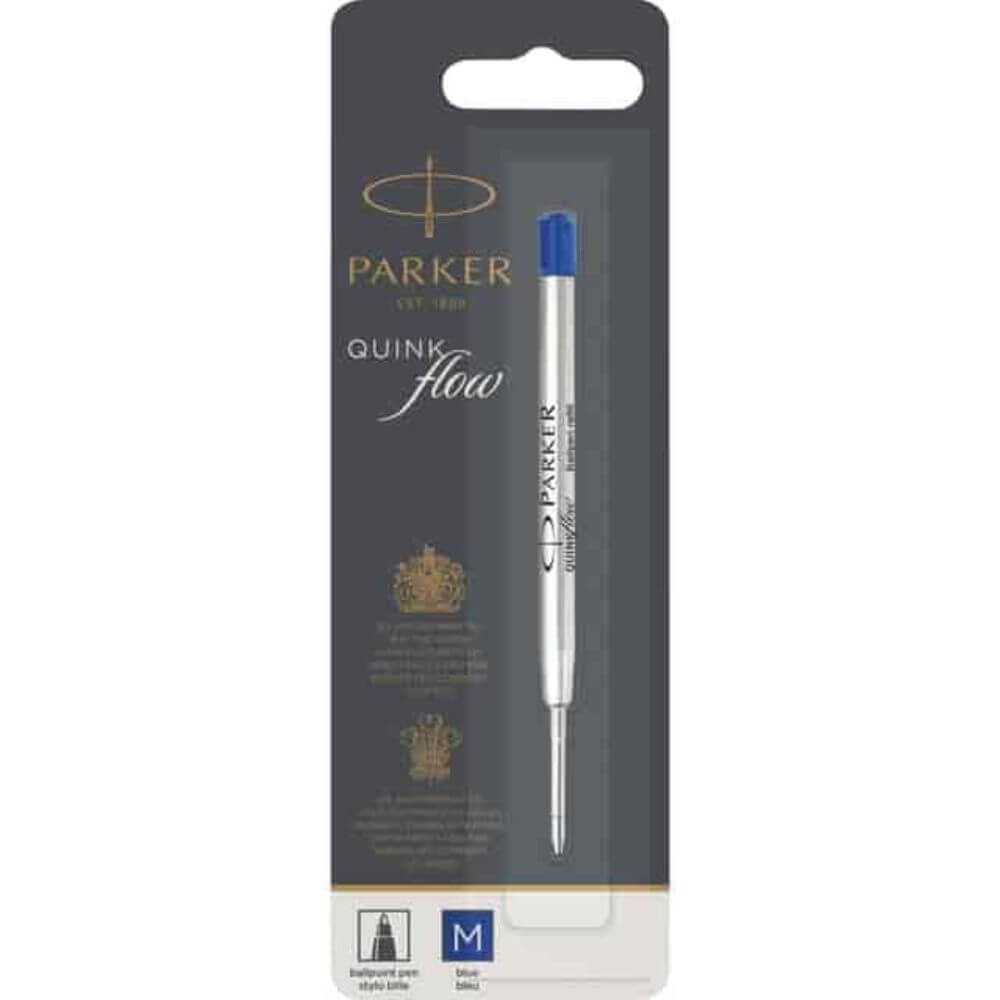 Parker Ballpoint Pen Refill, Medium Point, Blue Ink, 1 Each