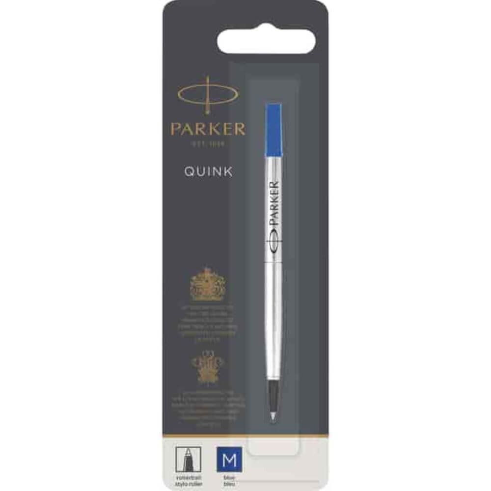 Parker Rollerball Pen Refill, 0.50 Mm , Medium Point, Blue Ink, 1 Each