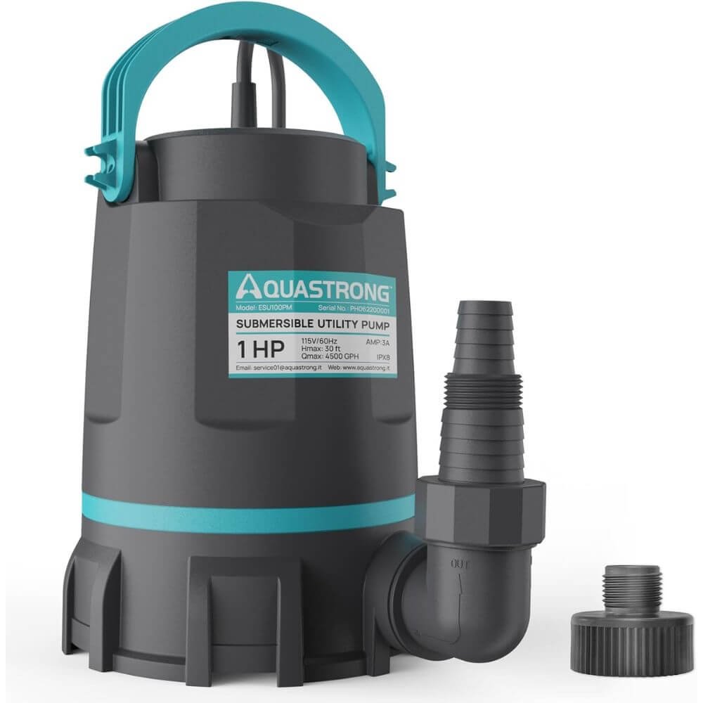 1 HP Submersible Sump Pump 4500 GPH Portable Utility