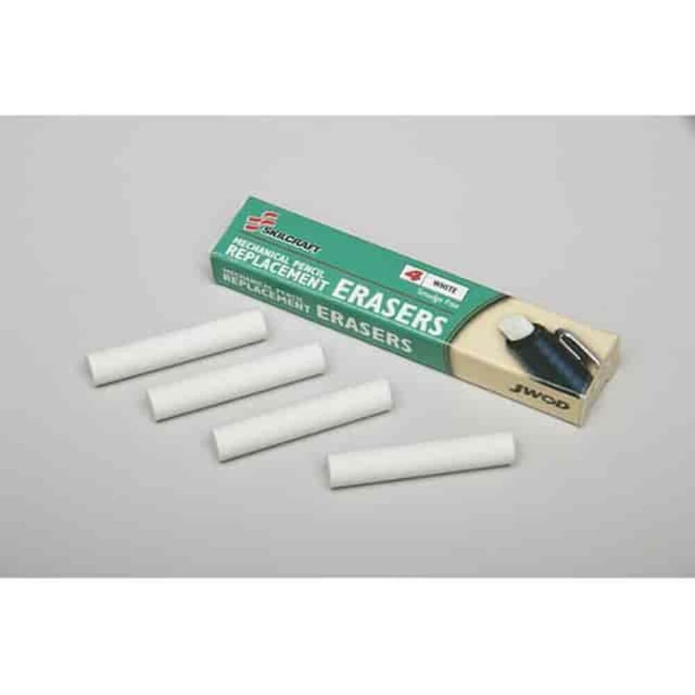 LC Industries SKILCRAFT Dual Action Mechanical Pencil - Eraser Refills - Lead Pencil Eraser - 4/Box - White