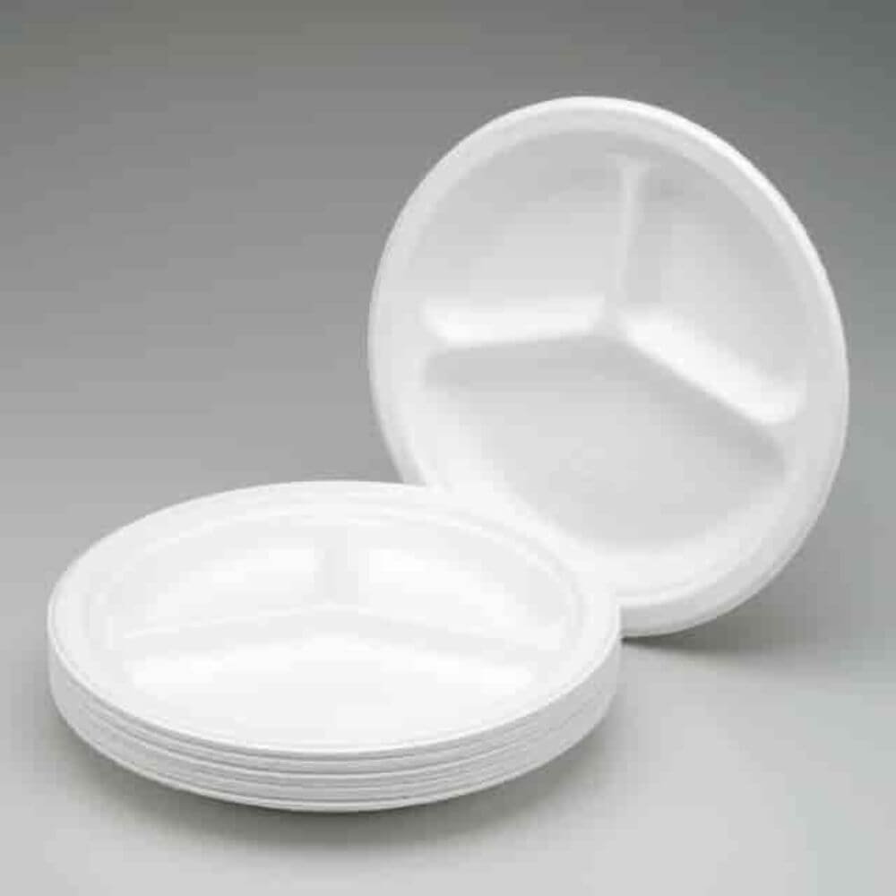 LC Industries SKILCRAFT Paper Plates - Triple Compartment - PRIME - 10. 25
