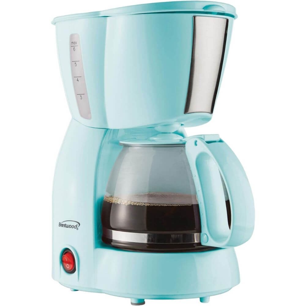 4 Cup Coffee Maker Compact Reusable Filter Easy Brew Blue