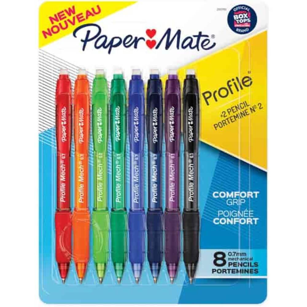 Paper Mate Mechanical Pencils, 0.7 Mm Multi Lead, Refillable, 8 / Pack