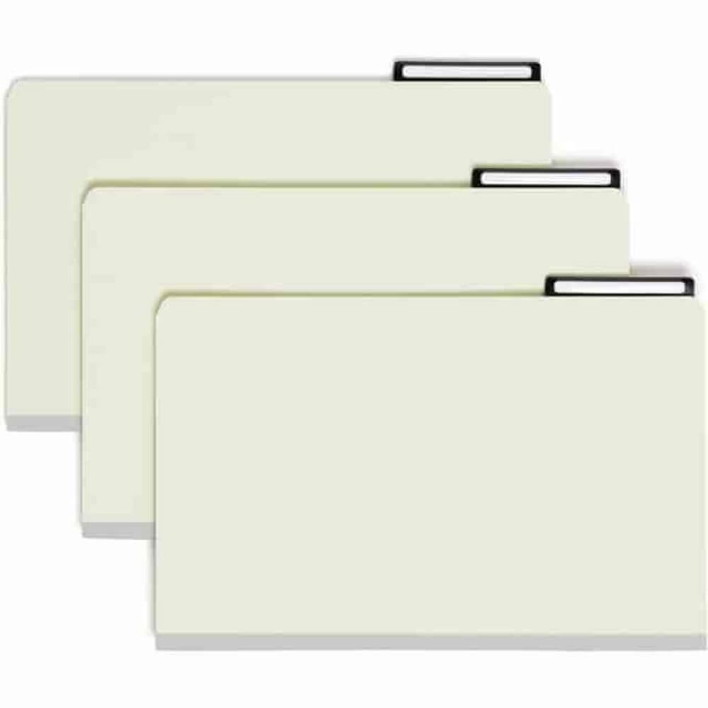 Pressboard Mortgage File Folder With Dividers & Metal Tab, Legal, Green, 10/Box