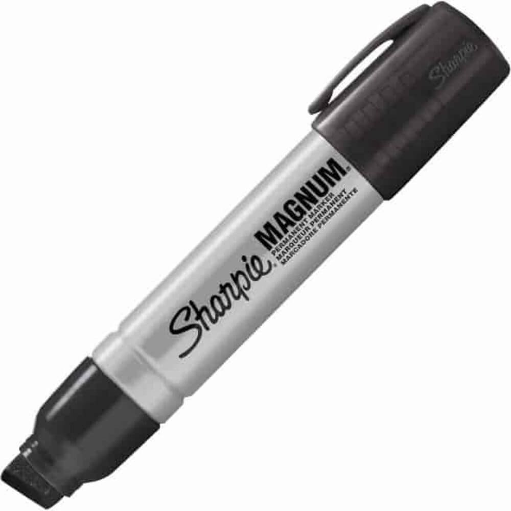 Sharpie Magnum Permanent Markers, Jumbo Chisel, Jumbo Marker Point, Black Ink, Felt Tip, 1 Each