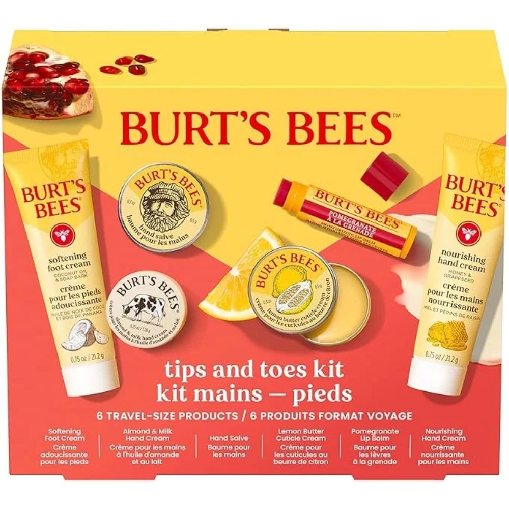 Burt’s Bees Tips & Toes Gift Kit Travel Size Natural Skincare Set