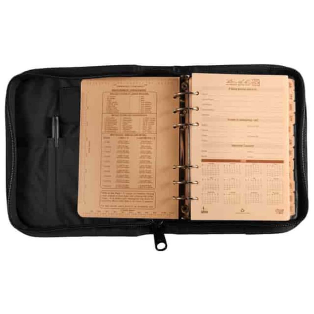 LC Industries Rite In The Rain Complete Field Planner Kit, 5 5/8 In X 7in, Black Cordura Fabric Cover - Julian - Monthly, Weekly, Yearly - 1 Year - Ring Binding - Cordura - Black