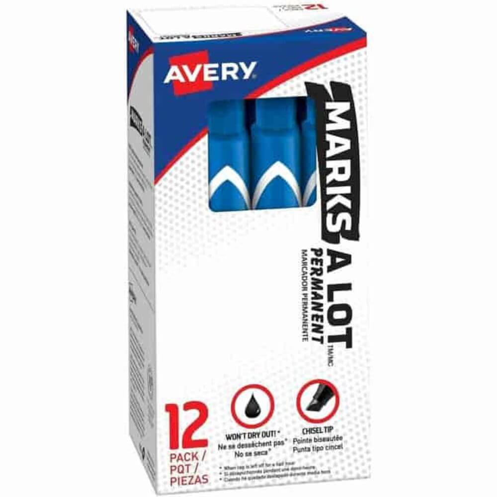 Marks-A-Lot Large Desk-Style Permanent Markers, 4.762500 Mm Chisel Marker Point, Green Ink, Green Plastic Barrel, 1 Dozen