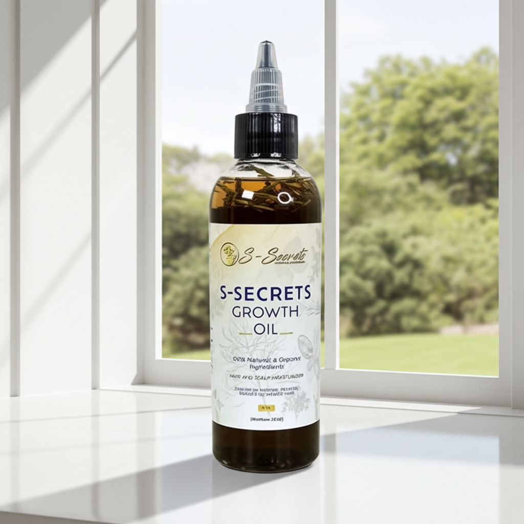 S-Secrets Scalp Stimulator Hair Growth Oil 4oz - Herbal Biotin & Essential Oils For All Hair Types