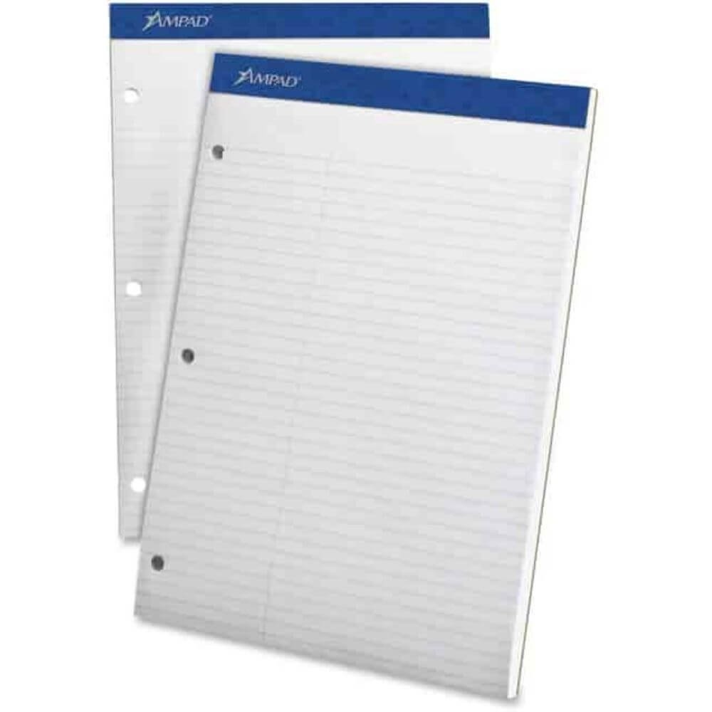 Ampad Double Sheet Writing Pads, 100 Sheets, 15 Lb Basis Weight, 8 1/2