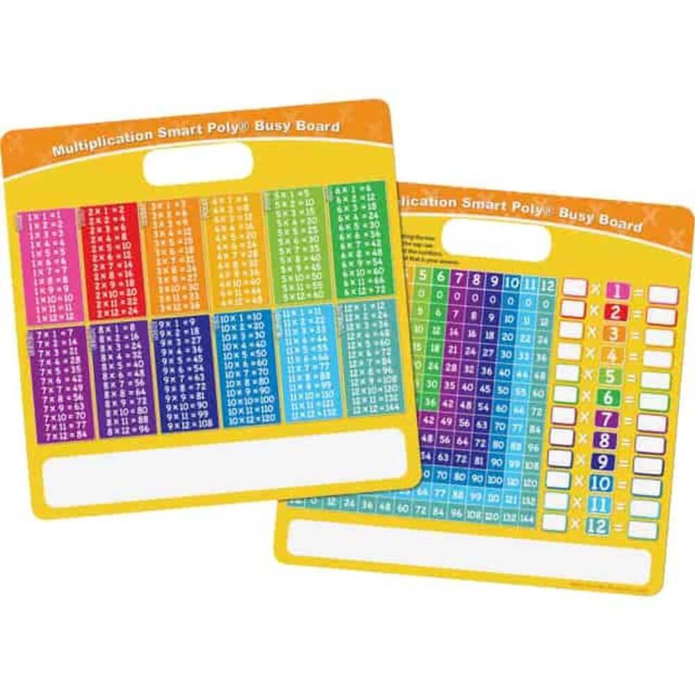 Ashley Multiplication Smart Poly Busy Board, 10.8" (0.9 Ft) Width X 10.8" (0.9 Ft) Height, Poly-coated Cardboard Surface, Square, 1 Each
