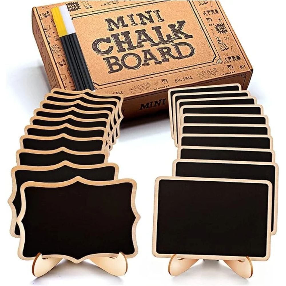 Mini Chalkboard Signs 20 Pack with Easel for Party or Wedding