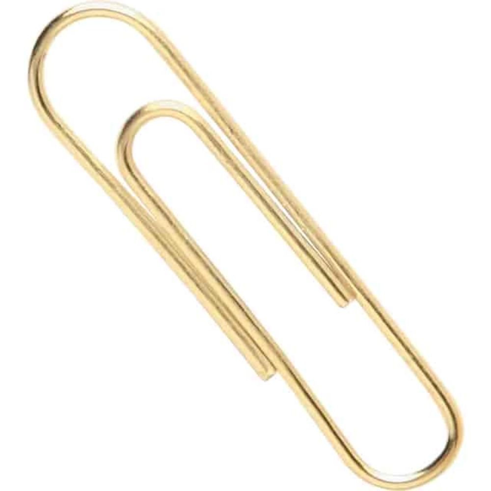 ACCO Paper Clips, Jumbo, 20 Sheet Capacity, Long Lasting, Durable, Gold, 50 / Pack