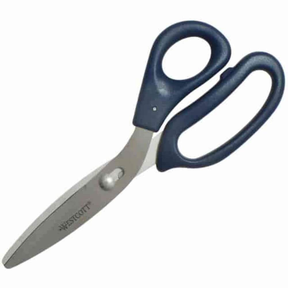 Westcott 8 Power Pivot Scissors, 3.50 Cutting Length, Straight, Stainless Steel, 1 Each