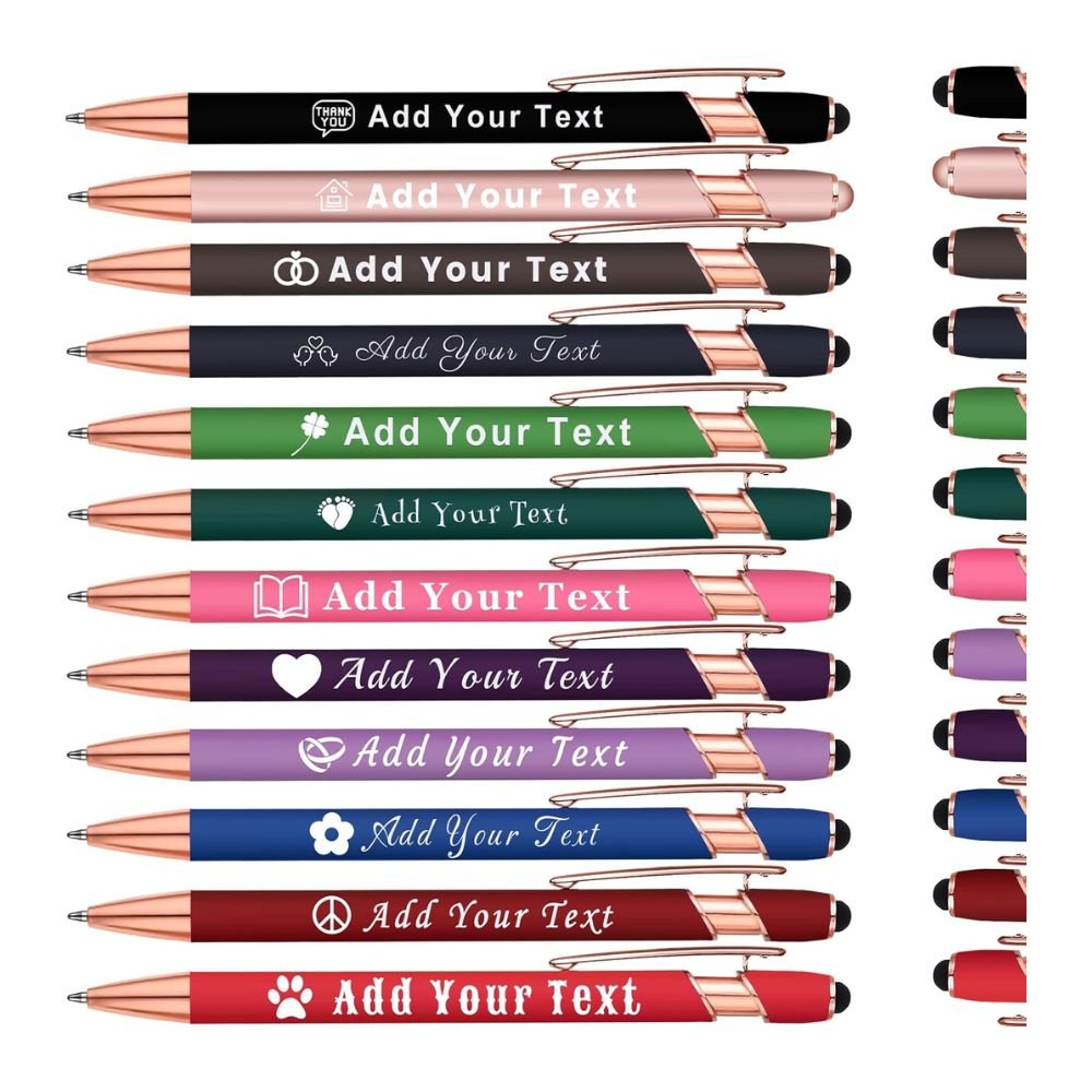 KoelntDIY Personalized Metal Pens – Custom Engraved Ballpoint with Stylus Tip