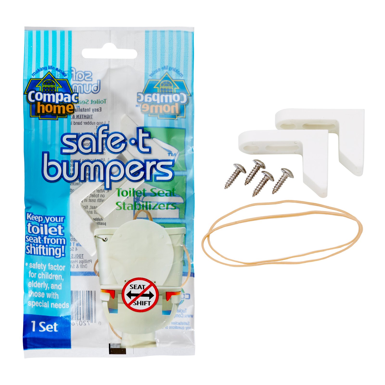 Safe-T-Bumper - Heavy-Duty Toilet Seat Stabilizer Kit