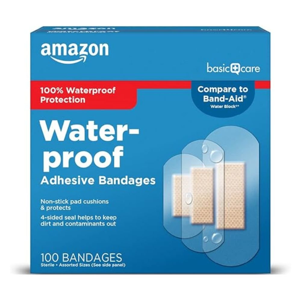 Basic Care Waterproof Clear Adhesive Bandages, 100 Count