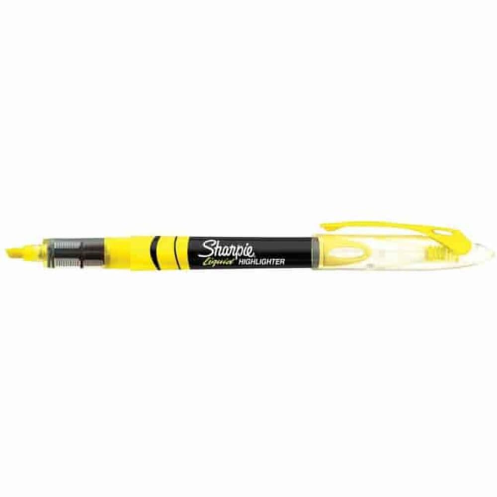 Sharpie Accent Highlighter - Liquid Pen, Micro Chisel Marker Point, Yellow Ink, Pigment-based, 1 Dozen