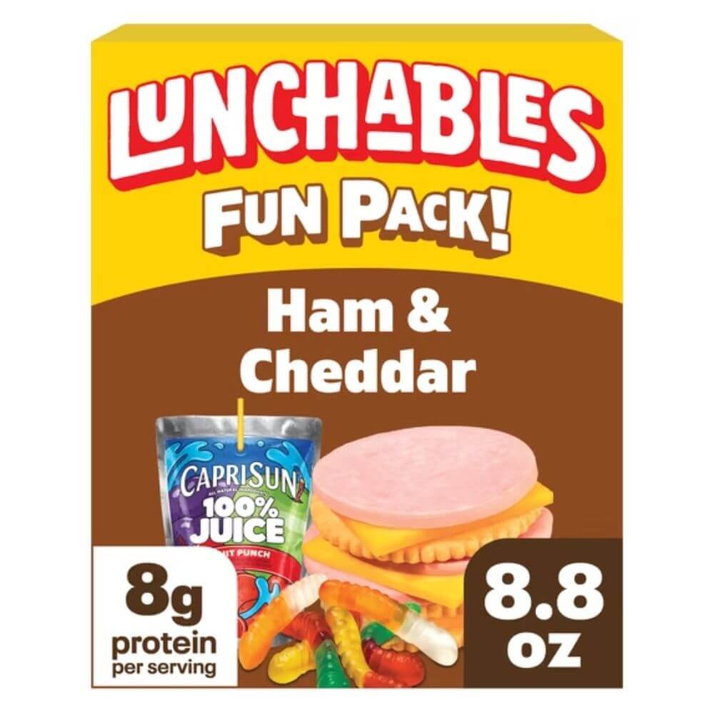 Lunchables Fun Pack Ham and Cheddar with Capri Sun and Gummy Worms 2.8 oz & 6 fl oz Package