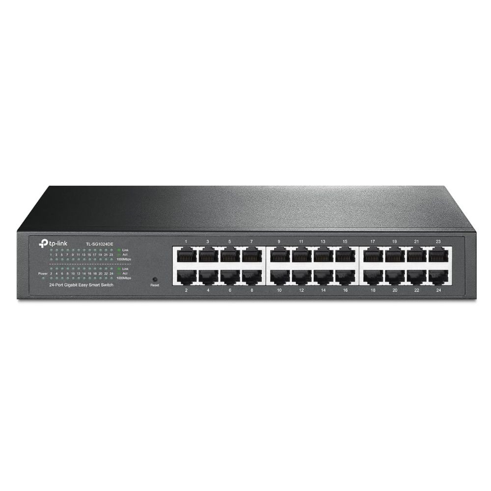 TP-Link 24 Port Gigabit Switch Easy Smart Managed Plug & Play Desktop/Rackmount Sturdy Metal W/ Shielded Ports Support QoS, Vlan, IGMP & LAG (TL-SG102