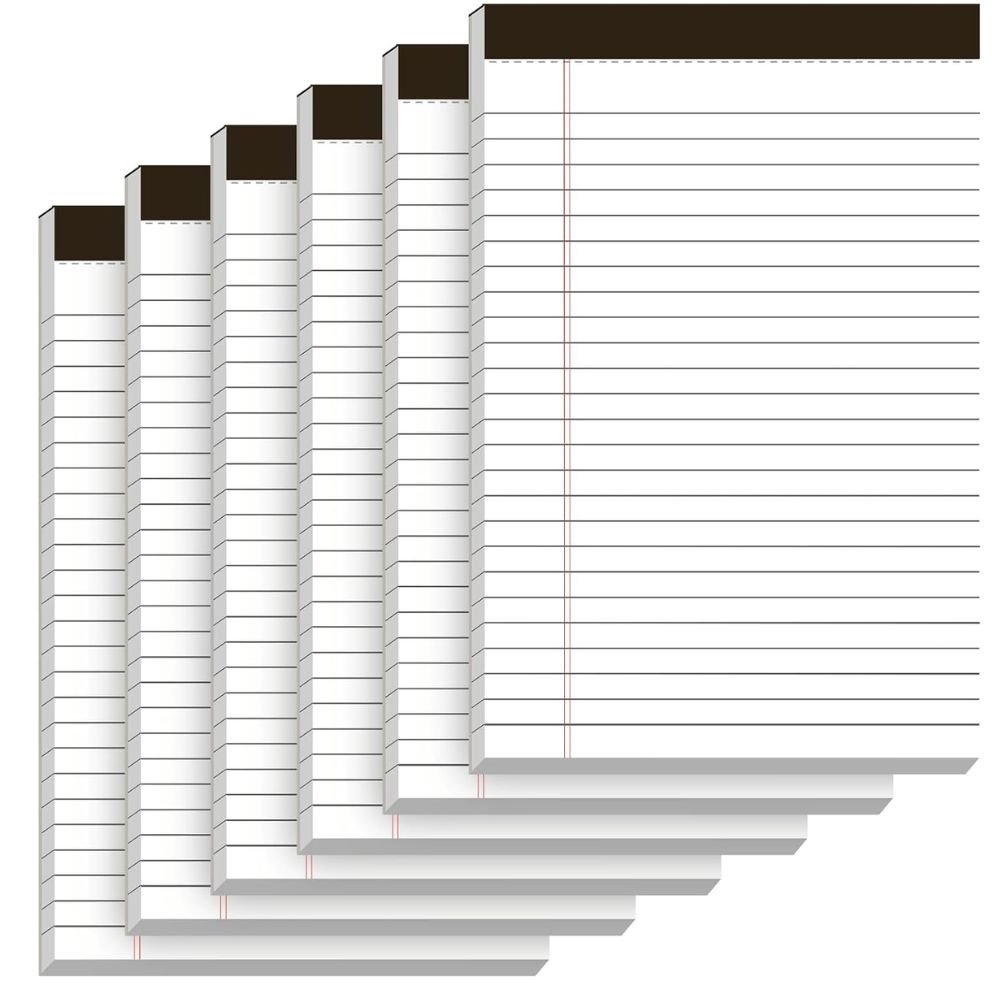5 x 8 Note Pads, Narrow Ruled, 6 Pack, 30 Sheets Per Pad