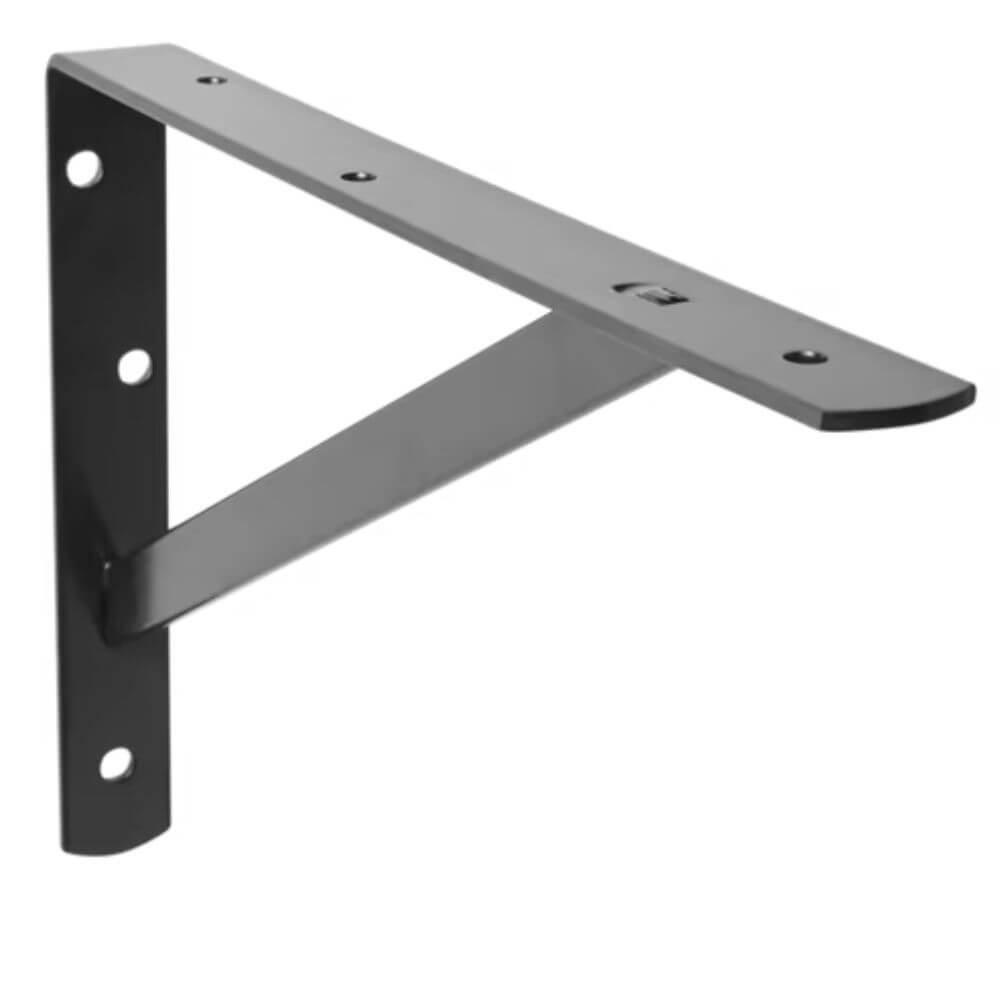 Hyper Tough 8 x 12 Inch Heavy-Duty Steel Shelf Bracket, Black