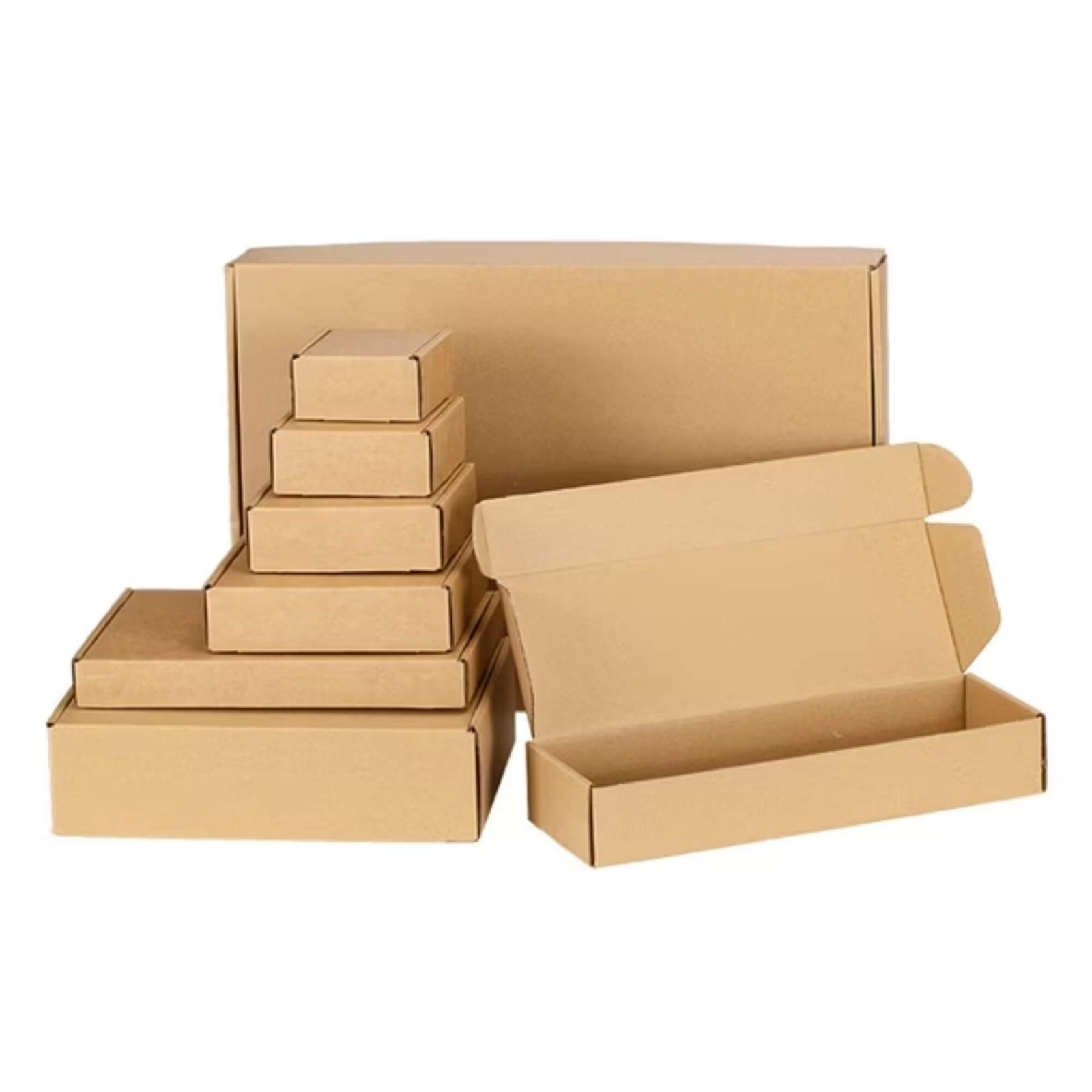 Foldable Corrugated Kraft Paper Shipping Box, 12 x 8 x 2 Inches, Moisture-Resistant Coating, 1 Pack