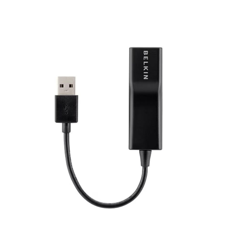 Belkin Ethernet Adapter - USB-A (M) To 1xGigabit Ethernet RJ45 (F) - Network Adapter - Black