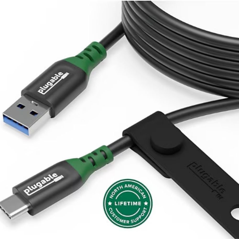 Plugable USB C To USB A Cable, USB 32 Gen 2 USB Cables, 3A (15W) Charging USB C Data Cable 5Gbps - 6ft (2M)