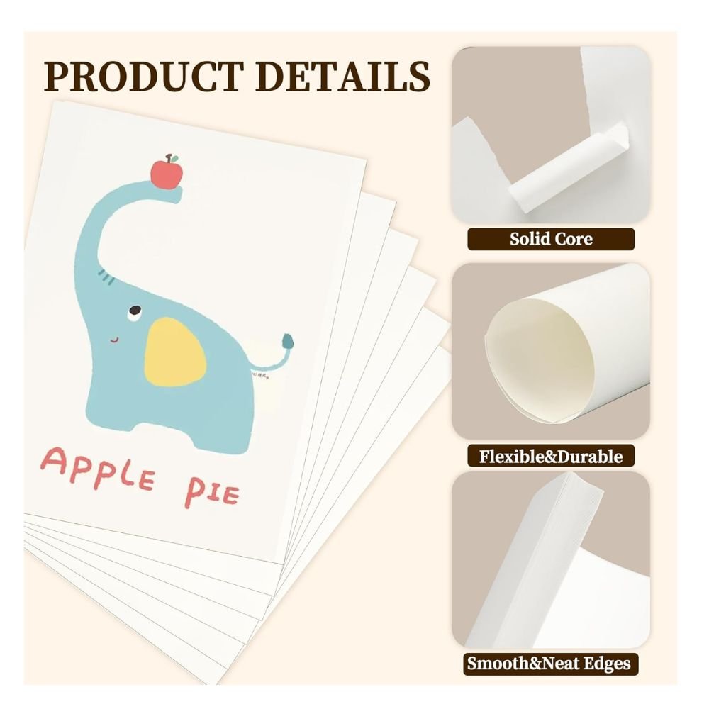 50 Sheets White Cardstock Paper, 8.5 x 11, 65 lb / 175 gsm, Heavyweight Printer Cardstock for Invitations, Business Cards, Crafts & Printing