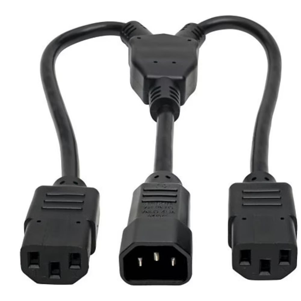 Eaton Tripp Lite Series Power Cord Splitter, C14 To 2xC13 PDU Style - 10A, 250V, 18 AWG, 18-in. (45.72 Cm), Black 