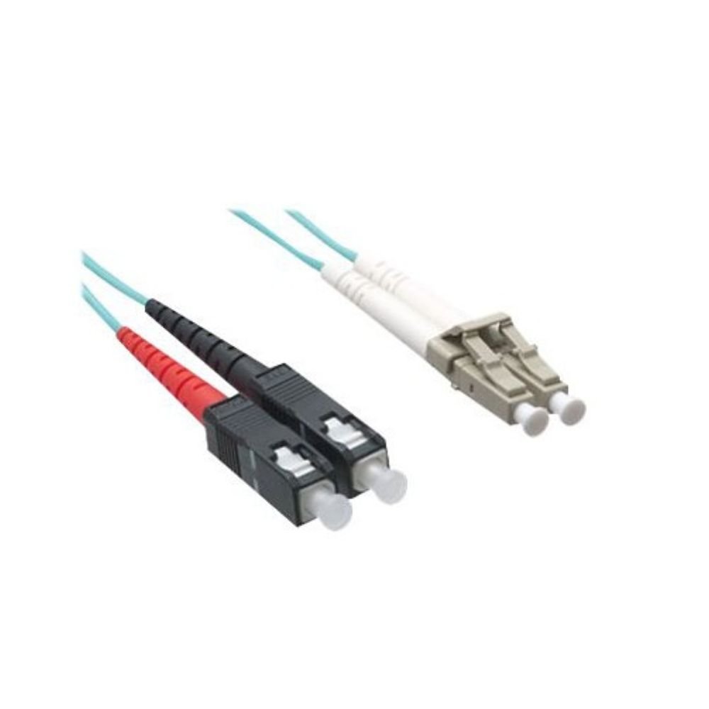 Axiom LC-SC Multimode Duplex OM4 50/125 Fiber Optic Cable - 2m - Aqua - Patch Cable - 2 M - 2 M