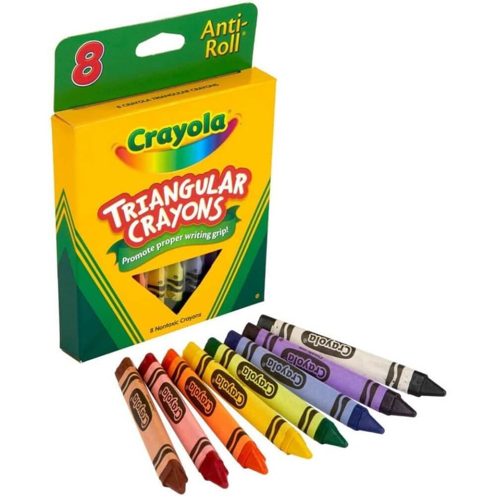 Crayola Triangular Anti-roll Crayons, Assorted, 1 Box 