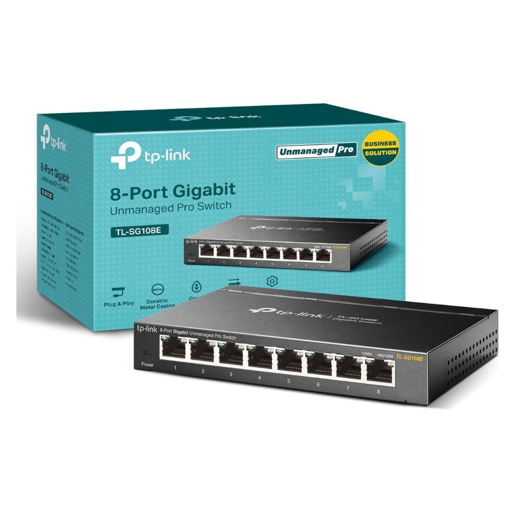TP-Link 8 Port Gigabit Switch | Easy Smart Managed | Plug & Play | Desktop/Wall-Mount | Sturdy Metal W/ Shielded Ports | Support QoS, Vlan, IGMP And L