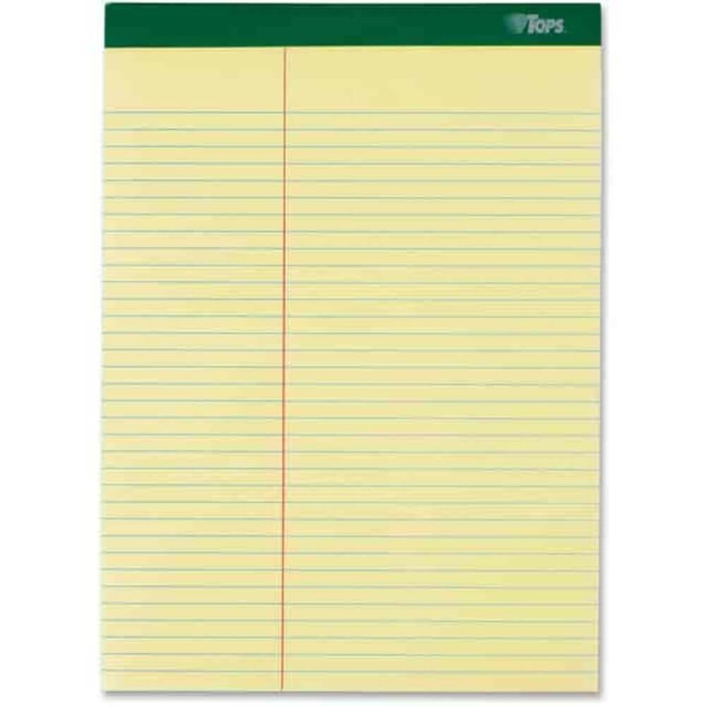 TOPS Letr-Trim Perforated Law-ruled Writing Pad, 100 Sheets, 0.34