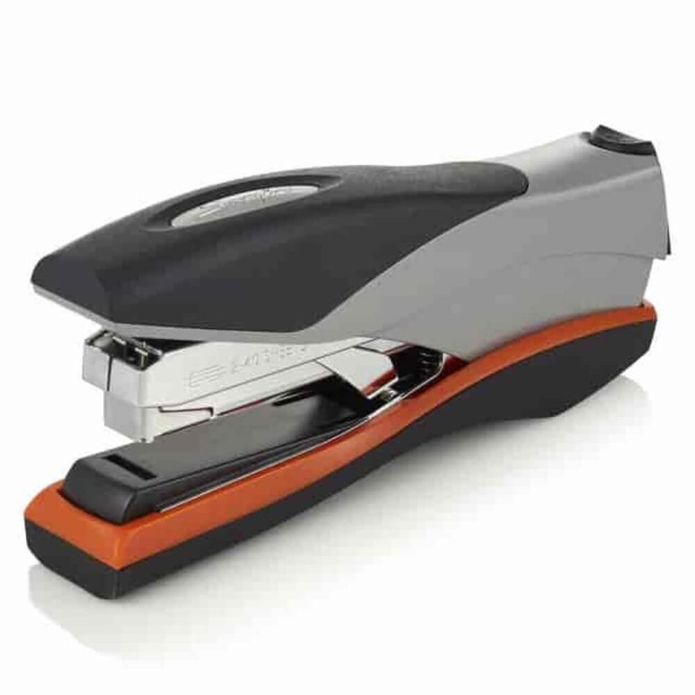 Swingline Optima 40 Desk Stapler, Staples Upto 40 Sheet of 20lb Paper, Holds Upto 210 Staple, Full Strip, Staple Size: 0.25", Front Loading, Silver, Black, Metal, 1 Each