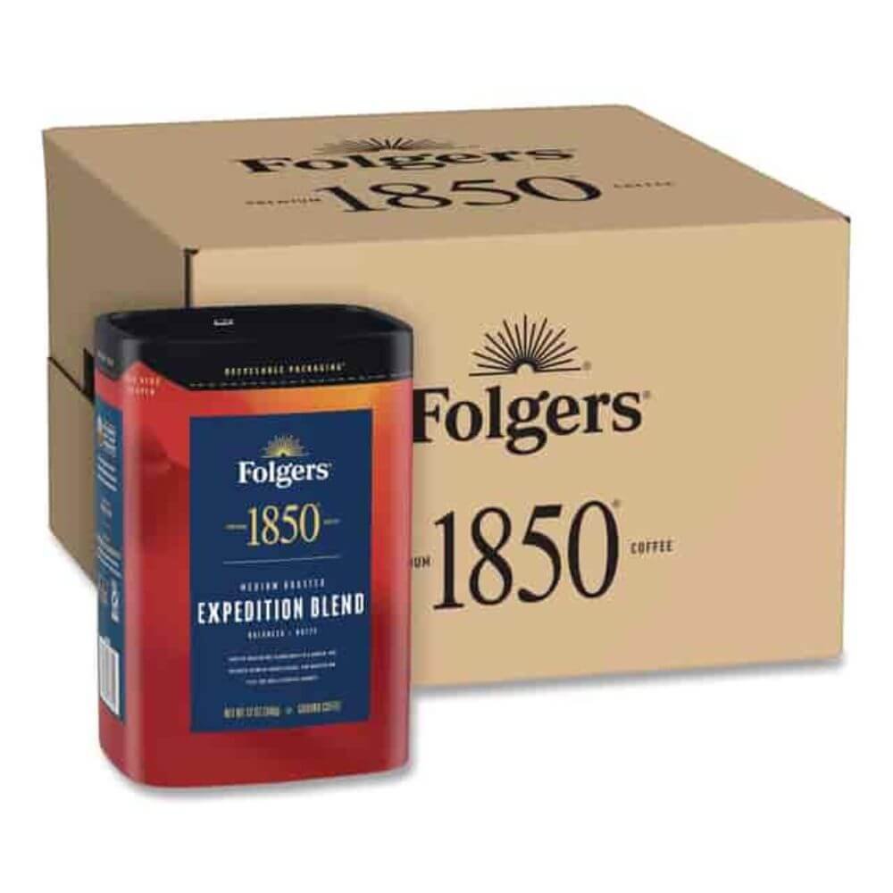 1850 Expedition Blend Roast Ground Coffee, 12 Oz Canister, 6/Carton