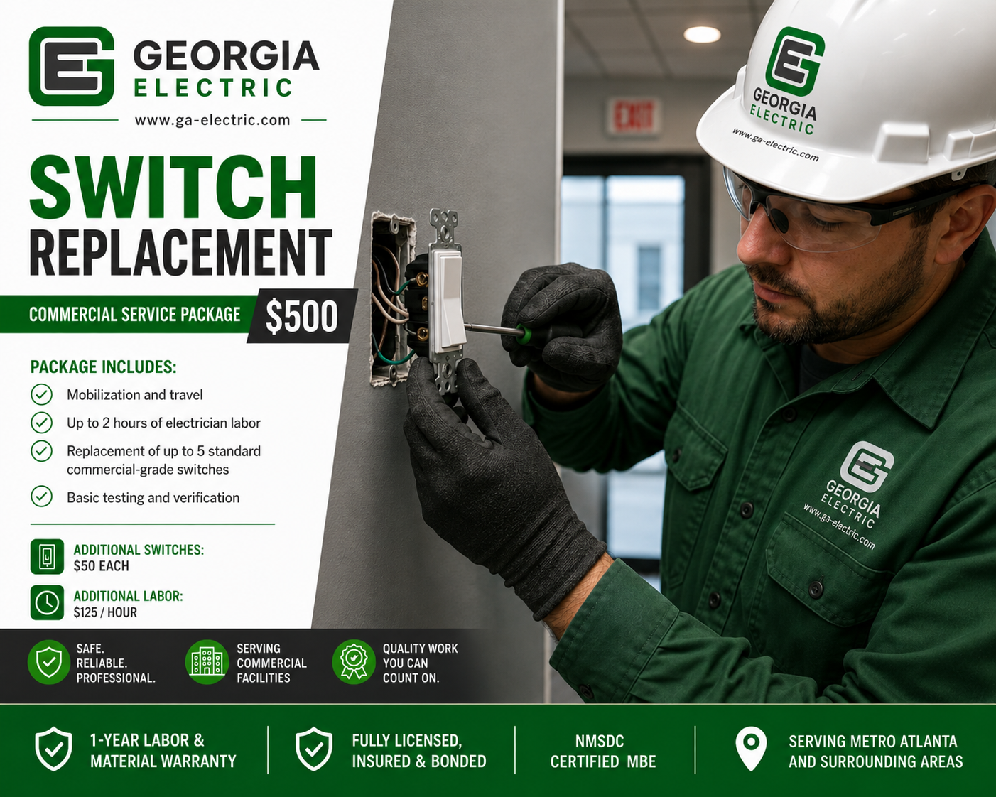 Commercial Light Switch Replacement Package — $500