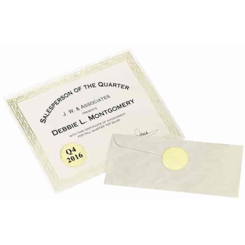 Avery Printable Gold Foil Notarial Seals, Round, 2" Diameter, Permanent, For Award, Certificate, Envelope, Legal Document, Gold, 44 / Pack